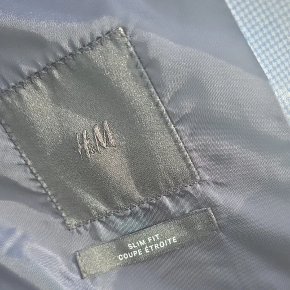 H&M Light Blue Men’s Sport Coat - Two-Button Blazer - Picture 5 of 9